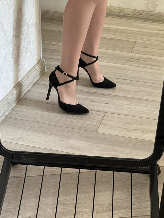 Туфли черная замша