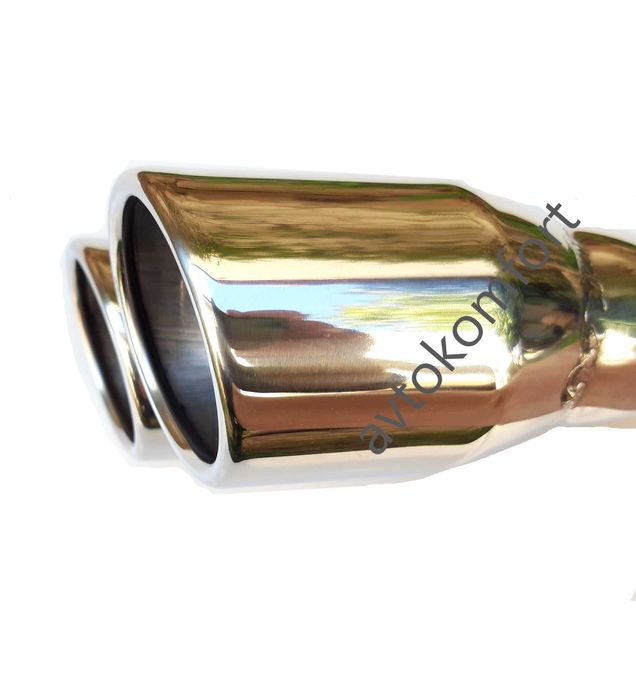 Никелиран Двоен Накрайник За Ауспух С Код ММ 350