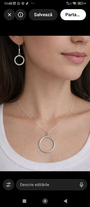 Set cercei și colier argint 925