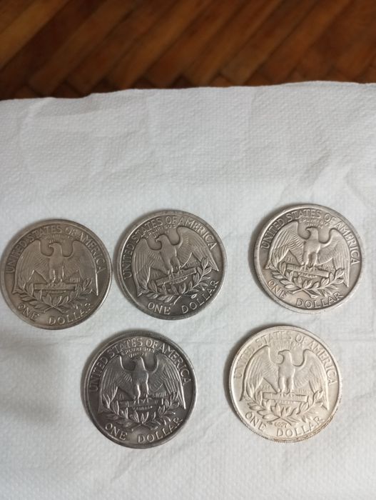 5 monede one dolar 1865