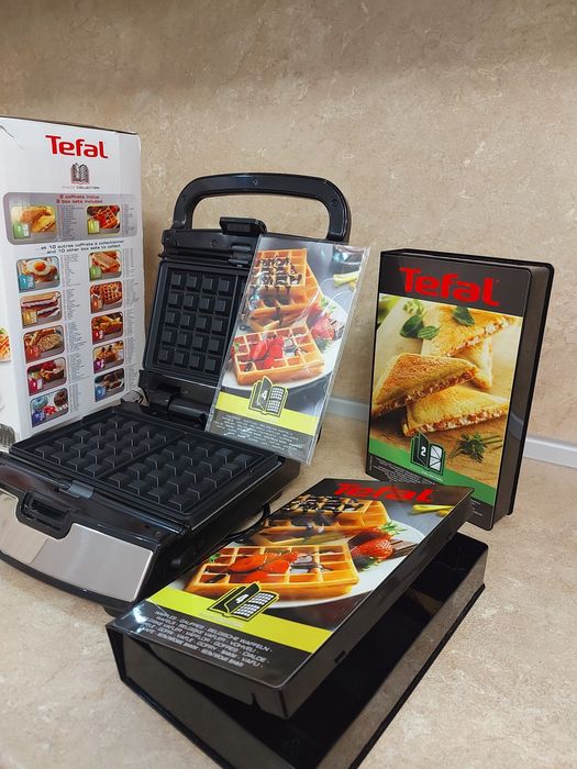 Уред за принцеси 2 в 1 TEFAL Snack Collection SW852D, инокс и черен,