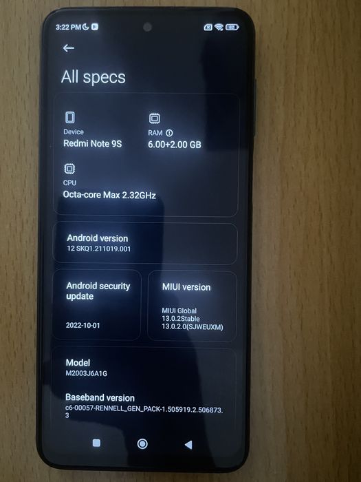 Redmi Note 9S 6gb + 128gb Stare bună