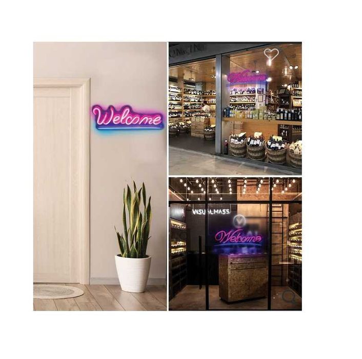 Светещ панел Mercado Trade, LED неонов "Happy Birthday" и "Welcome"