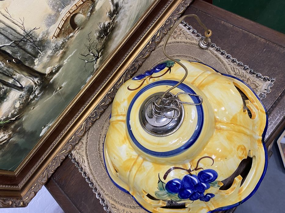 Порцеланов абажур за лампа Италия 1950-те ръчна украса полилей