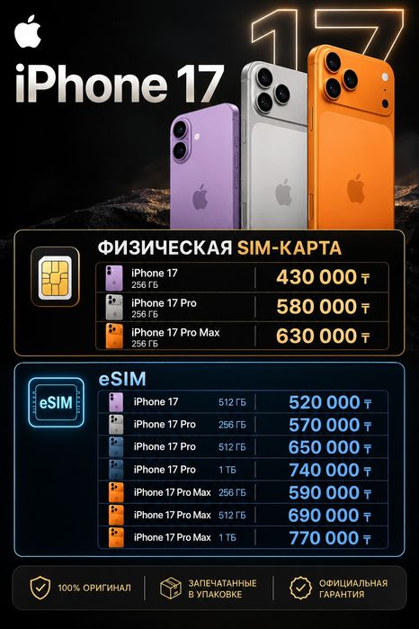 По оптовым ценам.С гарантией.Iphone 17 линейка