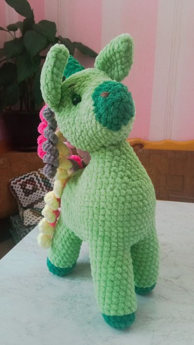 Мягкая игрушка "Единорог" зелёного цвета