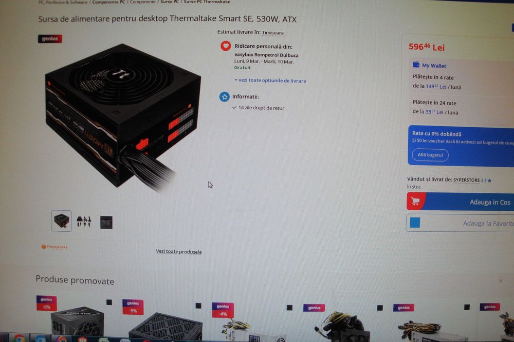 Sursa modulara smart thermaltake sps-530m ( lipsa cabluri )