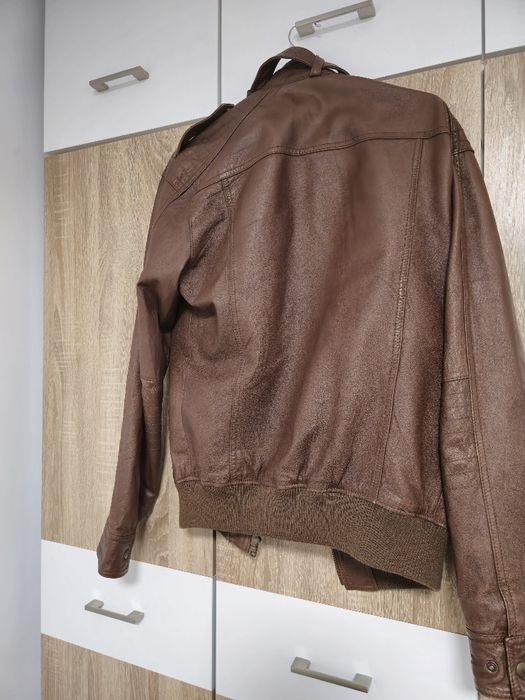 Geacă de piele H&M maro în stare foarte bună
