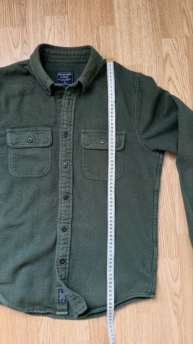Cămașă grosuță / Overshirt Abercrombie & Fitch – Verde Kaki (Măsura M)