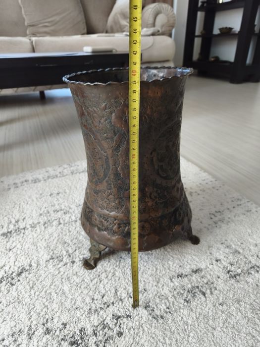Jardiniera, vază Vintage din cupru