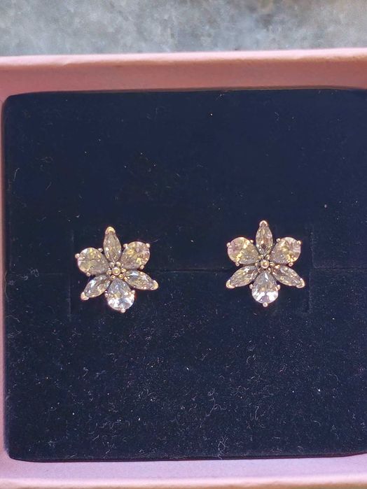 Сребърни обеци - цвете Pandora