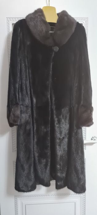 Норковая шуба тёмно-коричневая