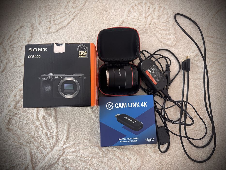 Sony a6400 full box  (Full Kit Profesional Streaming)