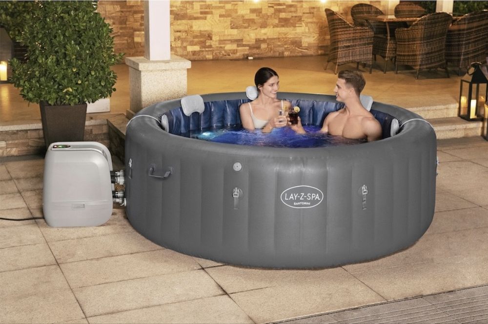 Jacuzzi gonflabil premium Bestway Lay-Z-Spa Santorini HydroJet(5-7 persoane) sigilat