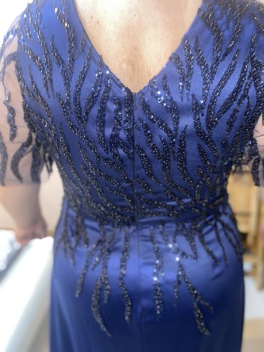 Rochie albastră de nuntă pe comandă albastru închis