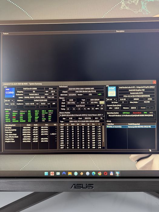 Sistem PC i9 11900K Asus Z590 Ddr4 16Gb 4133 Samsung 980Pro 1Tb