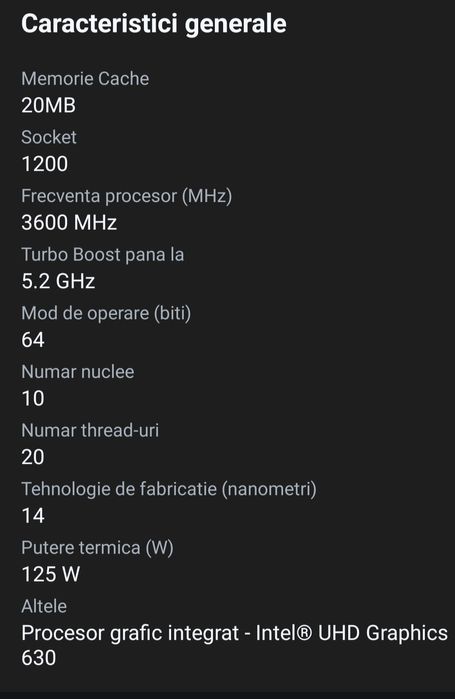 SCHIMB Procesor Intel I9-10850k doar Schimb + diferenta