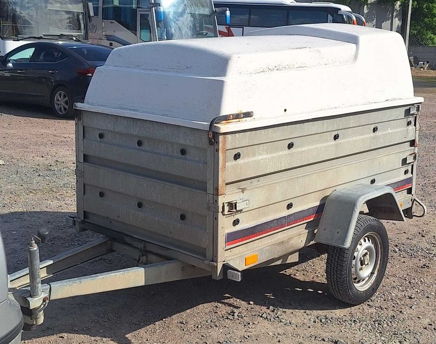 Remorca zincata auto 750 Kg- basculabila - 2sectoare & capac din fibra