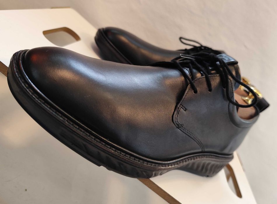 Pantofi derby 43 43.5 premium ECCO piele naturala moale negru