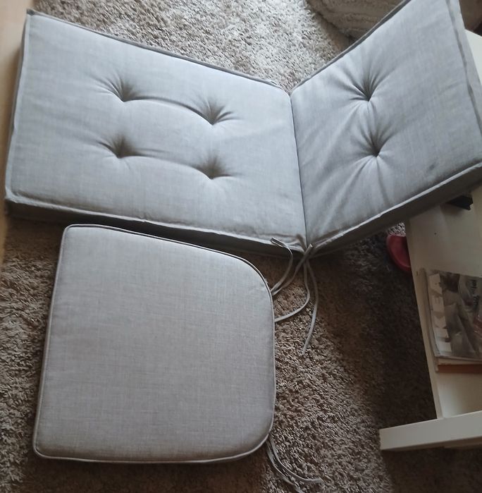 Set 2 perne scaun grădină/terasă – 116×50 + 47×48 cm – impecabile