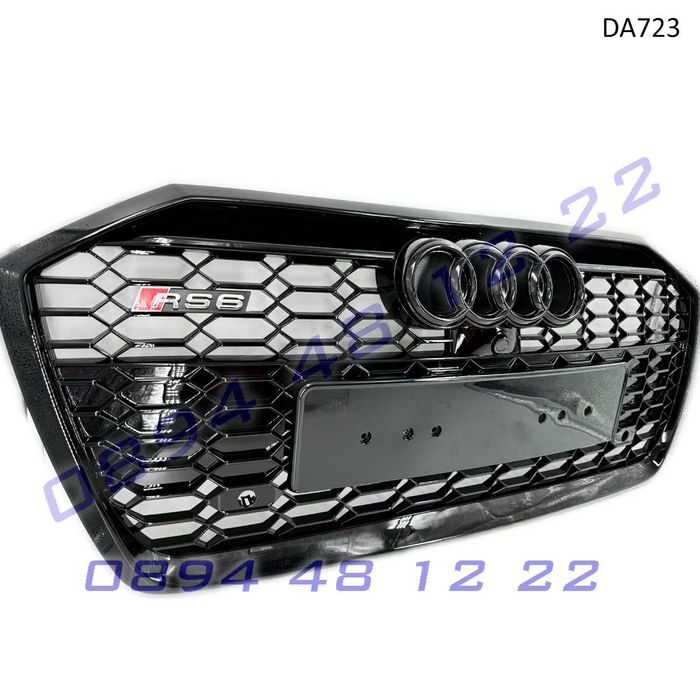 Предна RS решетка Audi A6 C8 19-23 Пчелна пита черна грил броня а6 ауд