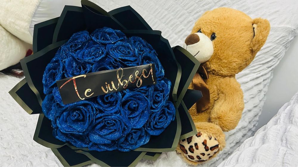 Trandafiri cu sclipici/Cadoul de ziua femeii/Craiova/ 8 Martie