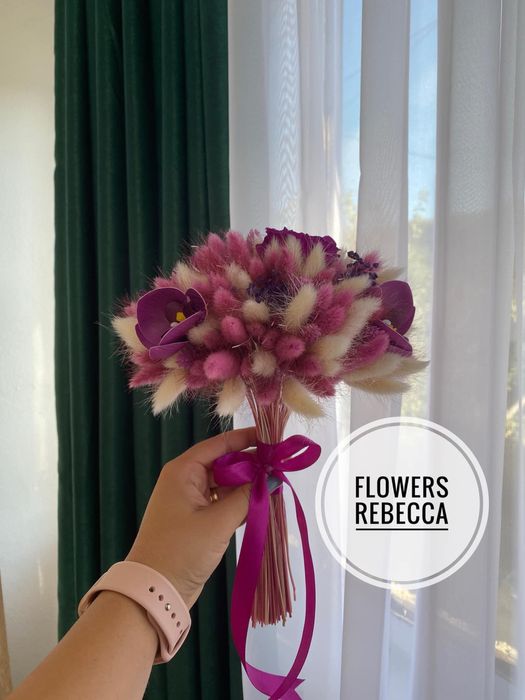 Buchet Mireasa Nasa Nunta Cununie Flori Uscate Personalizat dupa plac