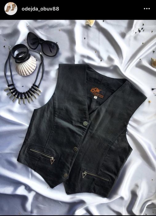 Кожаная жилетка унисекс