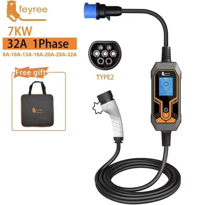 Зарядно за електрически автомобил, мобилна зарядна станция, Type 2