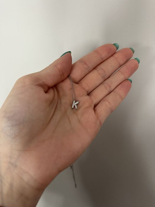 Нов сребърен гердан с буква К