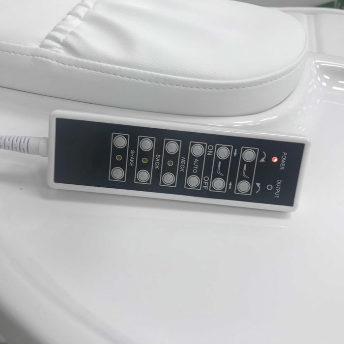 Стол за спа педикюр/маникюр/масаж + табуретка Omega - черен/бял