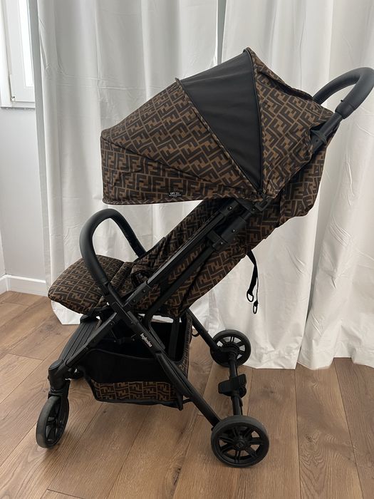 Детска количка Fendi Brown FF Logo Stroller