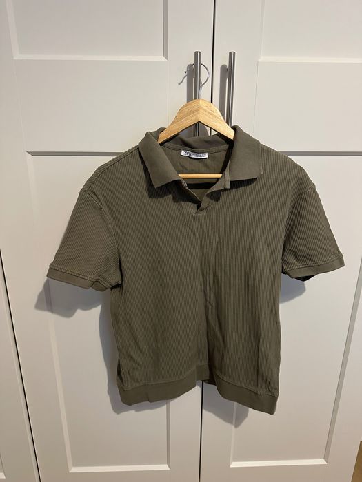 Tricou polo, Zara, bărbați, M, negru, bărbați, cu dungi
