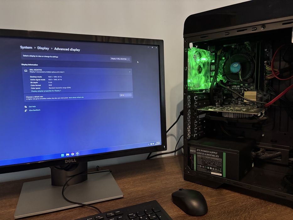 PC Gaming i5-7400 + GTX 1050 Ti 4GB + 24GB RAM + SSD 256GB + HDD 1TB + Monitor Dell 23,6”