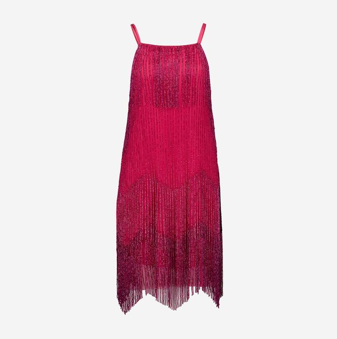 Ted Baker дамска мини рокля с мъниста и ресни, розова - нова