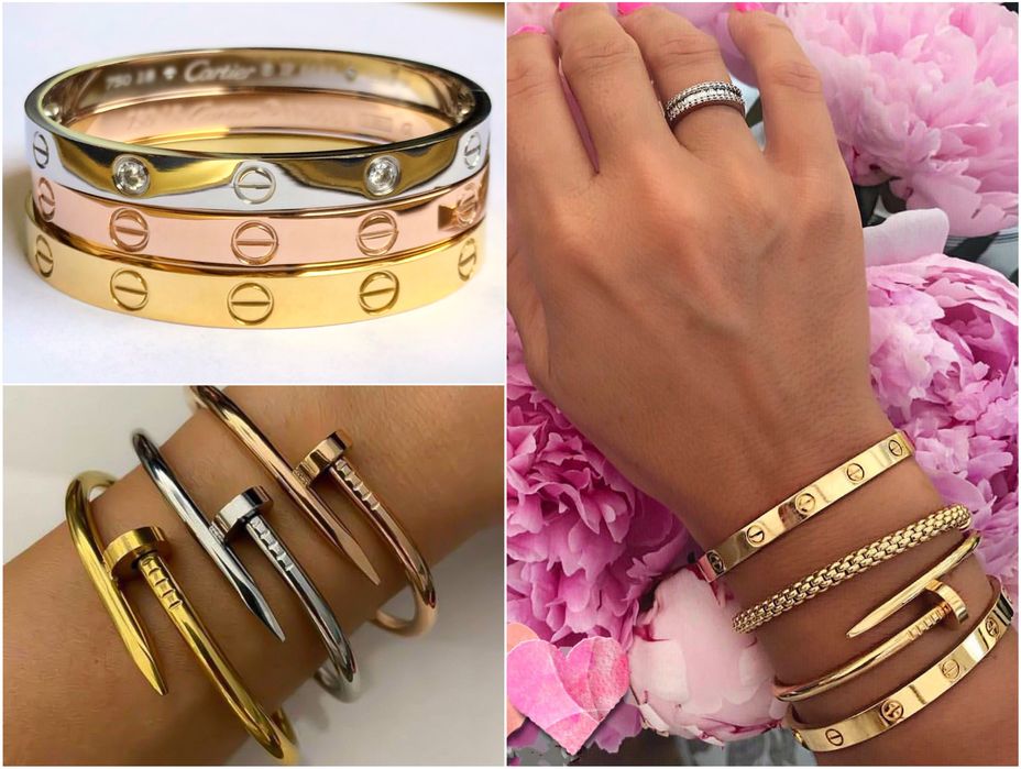 Хит Гривни Cartier с отвертка, Гривна, пръстен и обеци Пирон