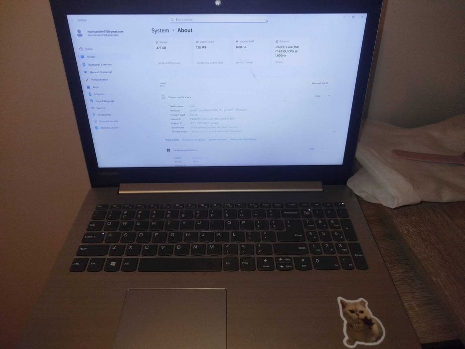 Laptop Lenovo - Intel i7, 8GB RAM, 500GB - Ideal pentru facultate / office