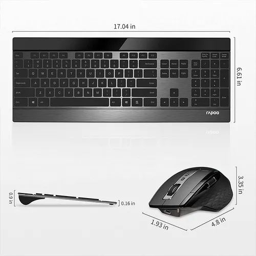 # Клавиатура и мышь Rapoo 9900M Ультратонкий Беспроводной комплект Ru