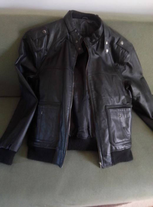 Geaca piele  neagra