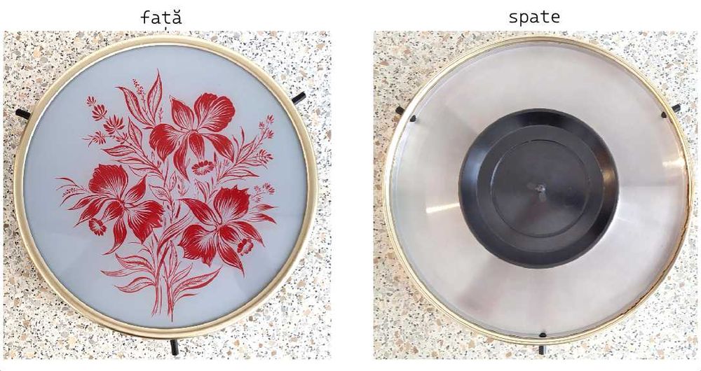 Tavă  din Metal și Sticlă ( Ptr. torturi ,băuturi,etc.) Model deosebit