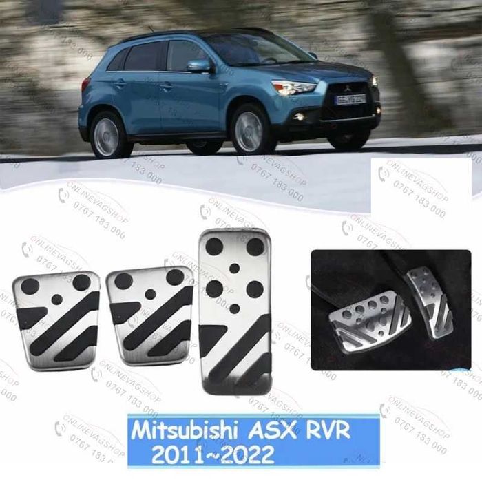 Set pedale inox pt Mitsubishi Lancer, Outlander, Pajero, ASX, Eclipse