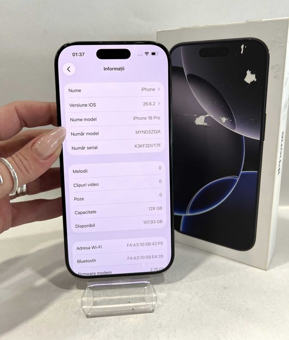 iPhone 16 Pro, 128GB, garantie,  Black Titanium!