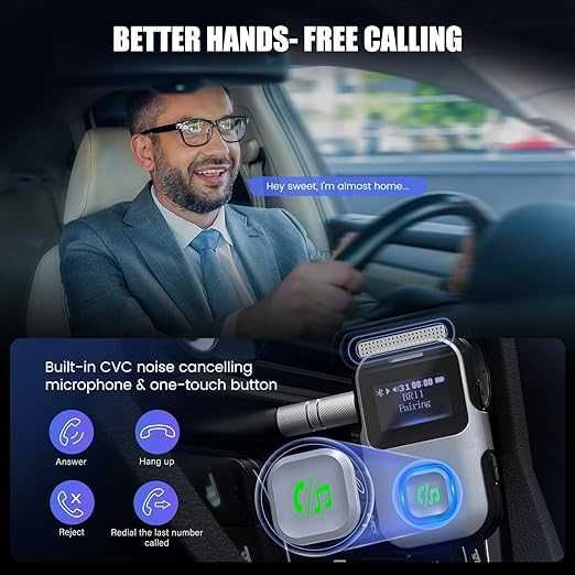 LENCENT Bluetooth 5.0 адаптер за кола с микрофон