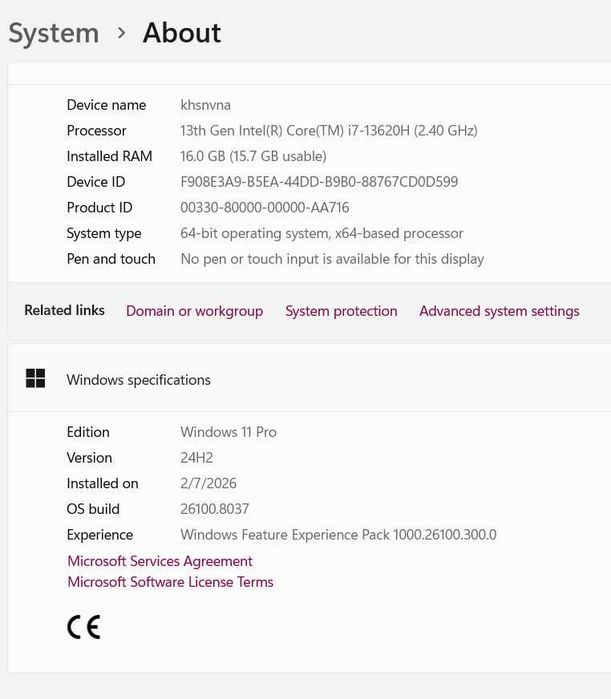 Acer Aspire Core i7 13-pokoleniye (16GB RAM)