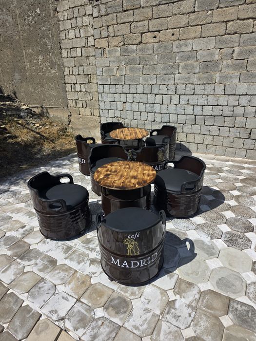 Стол стул из бочки , мебель из бочки , лофт дизайн , арт дизайн