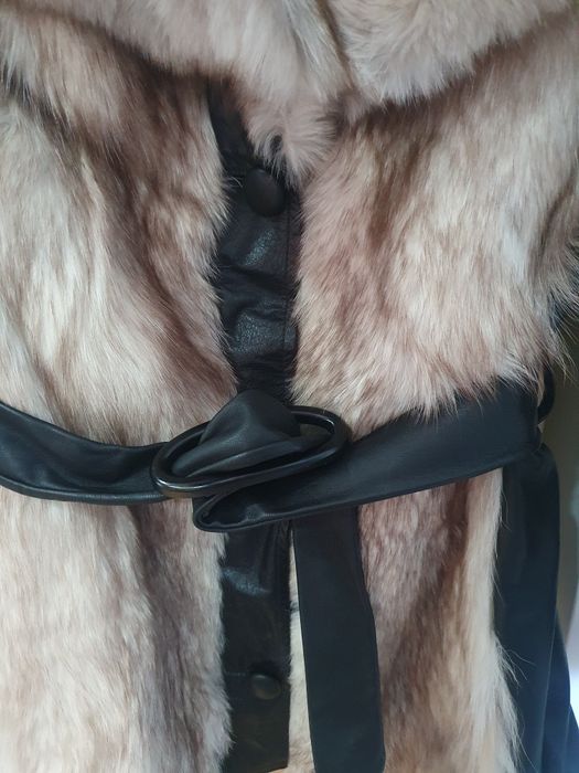 Дамско зимно яке естествена кожа и косъм