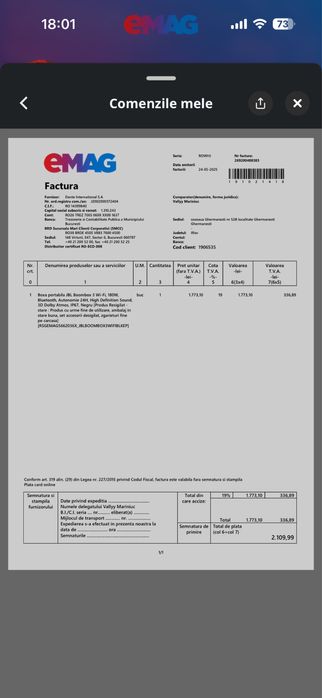 Vand boom box 3 wifi originala