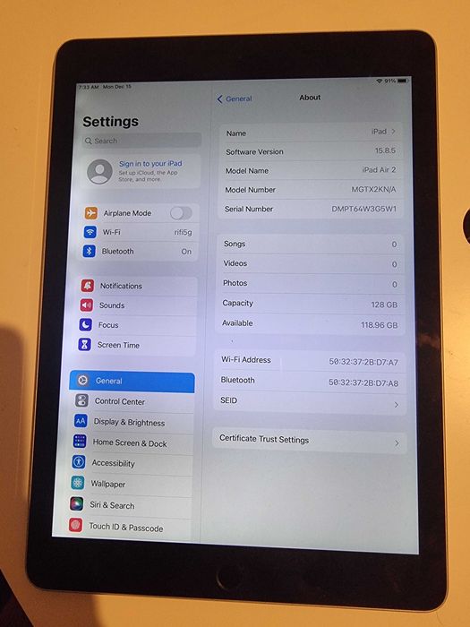 tableta apple ipad air 2 a1566 128gb icld