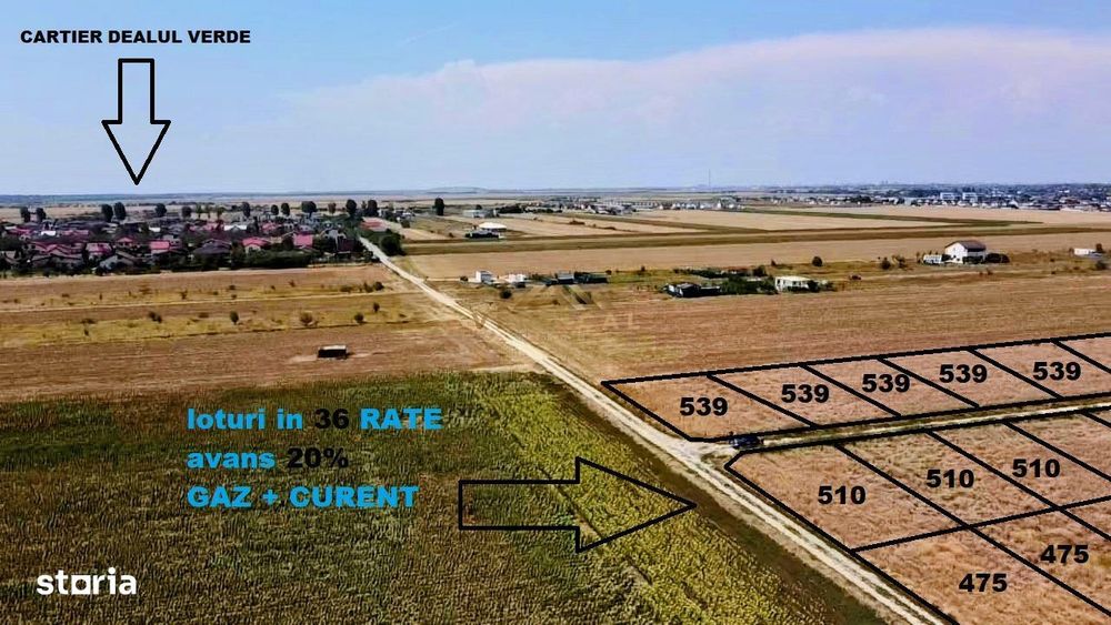 Teren in 36 RATE cu gaz si curent - comuna Berceni