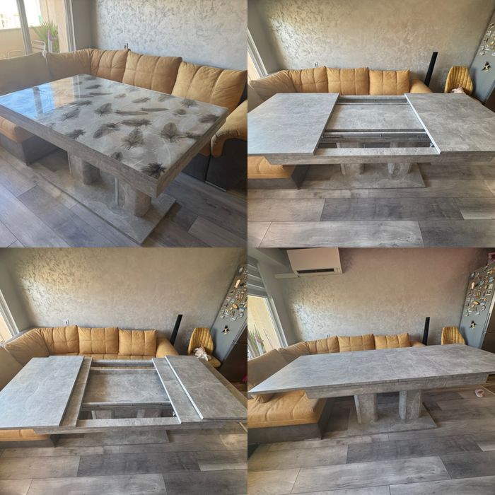 Комплект за всекидневна диван маса и 4 стола